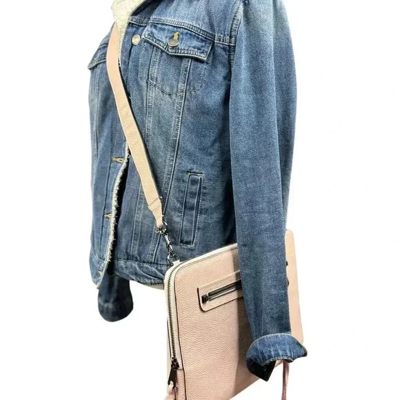 Rebecca Minkoff Regan Sleeve Leather 13" MacBook/Laptop Bag w/ Strap Slim Pink - Picture 14 of 16